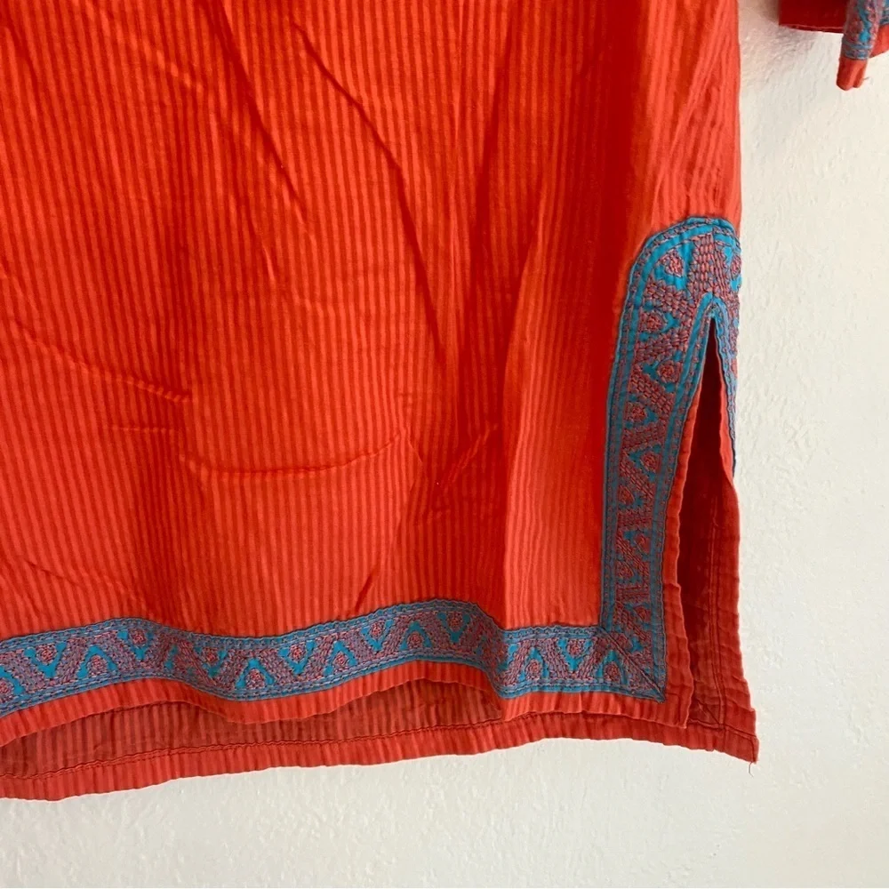 Gretchen Scott Designs Bib‎ Collar Orange and Blue Tunic